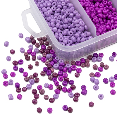 1900Pcs 5 Colors Baking Paint Glass Seed Beads SEED-YW0001-76E-1