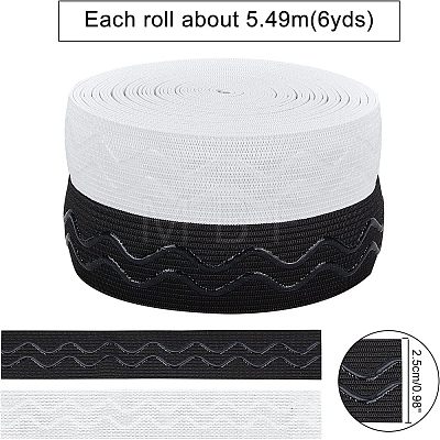  2 Rolls 2 Colors Polyester Ribbon EW-NB0001-07-1