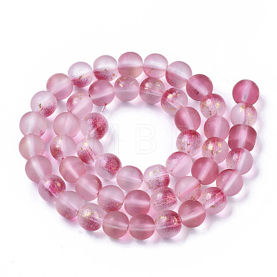 Frosted Spray Painted Glass Beads Strands GLAA-N035-03C-C04-1