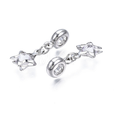 Rack Plating Alloy European Dangle Charms MPDL-N039-204S-1