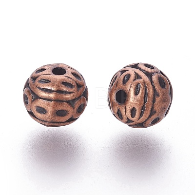 Tibetan Style Zinc Alloy Beads X-PALLOY-L230-01R-RS-1