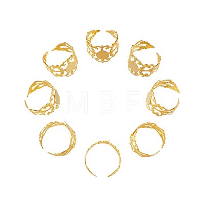 Brass Filigree Ring Shanks KK-TA0007-24G-1
