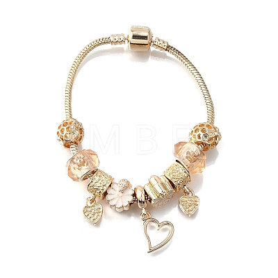 Alloy Enamel European Beads Charm Bracelets BJEW-F495-07G-1