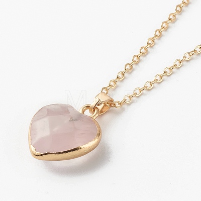 Mixed Natural Gemstone Heart Pendant Necklaces NJEW-JN03491-1