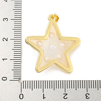 Rack Plating Brass & Epoxy Resin Pendants KK-C059-08A-G-1