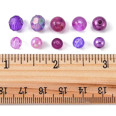375Pcs 10 Style Round Transparent & Imitation Pearl Acrylic Beads OACR-FS0001-16-1