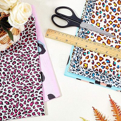 Printed Leopard Print Pattern Fabric AJEW-FG0001-16-1