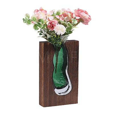 Wood Glass Vase Ornaments AJEW-WH0481-728-1
