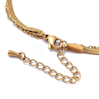 Ion Plating(IP) 304 Stainless Steel Herringbone & Cable Chains Double Layer Multi-strand Bracelet BJEW-E075-04G-1