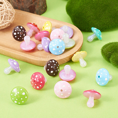 20Pcs UV Plating Opaque Luminous Acrylic Beads OACR-TA0005-13-1