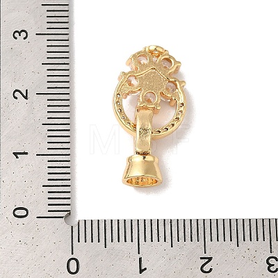 Brass Micro Pave Cubic Zirconia Fold Over Clasps KK-B098-08G-01-1