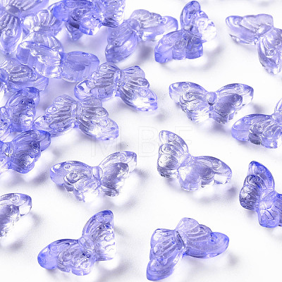 Transparent Spray Painted Glass Beads GLAA-S190-018-1