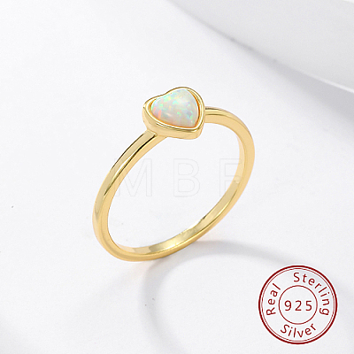 Honeydew Synthetic Opal Heart Finger Ring FM4105-6-1