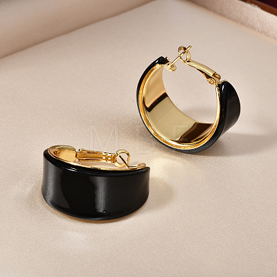 Brass & Acrylic Hoop Earrings FS-WG659A8-03-1