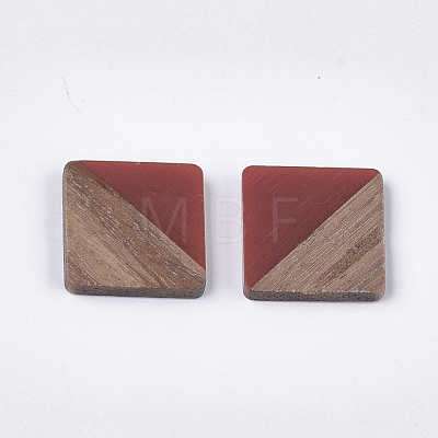 Resin & Walnut Wood Cabochons RESI-S358-A-90B-1