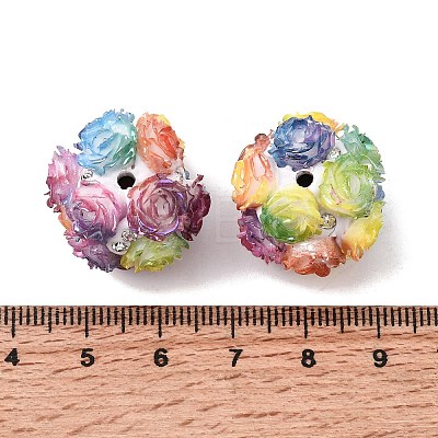 Opaque Acrylic & Rhinestone & Resin Beads OACR-D039-07-1