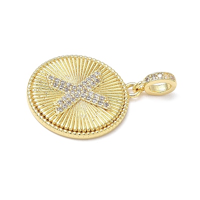 Brass Micro Pave Clear Cubic Zirconia Pendants KK-L253-17G-X-1