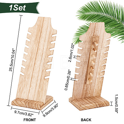 Wooden Slant Back Necklace Display Board NDIS-WH0016-04B-03-1