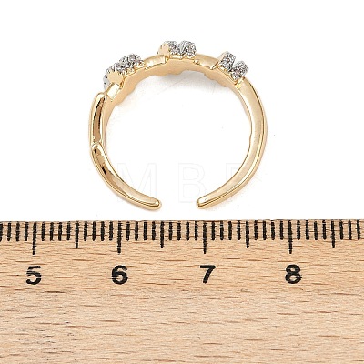 Brass Micro Pave Cubic Zirconia Adjustable Cuff Rings RJEW-C140-08G-1