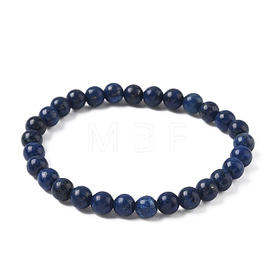 Natural Lapis Lazuli Beaded Stretch Bracelets BJEW-D446-B-41-1