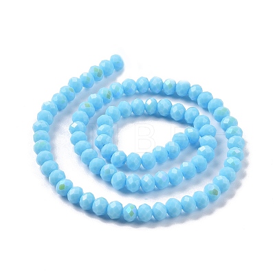 Electroplate Opaque Solid Color Glass Beads Strands EGLA-A034-P6mm-L11-1