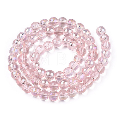 Electroplate Transparent Glass Beads Strands GLAA-T032-T6mm-AB10-1