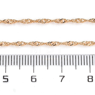 1.5mm Rack Plating Brass Singapore Chain Necklaces for Women Men MAK-L044-28KCG-1