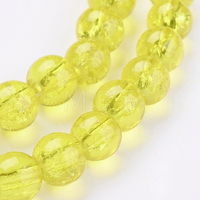Spray Painted Crackle Glass Beads Strands CCG-Q001-6mm-04-1