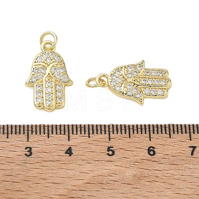 Religion Brass Micro Pave Clear Cubic Zirconia Pendants KK-T085-12G-1