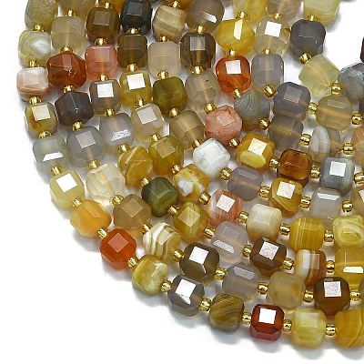 Natural Yellow Botswana Agate Beads Strands G-K389-A23-01-1