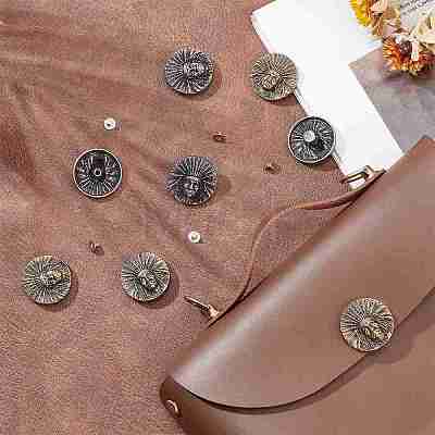 CHGCRAFT 8 Sets 2 Colors Luggage Leather Belt Alloy Craft Solid Screw Rivet DIY-CA0004-64-1