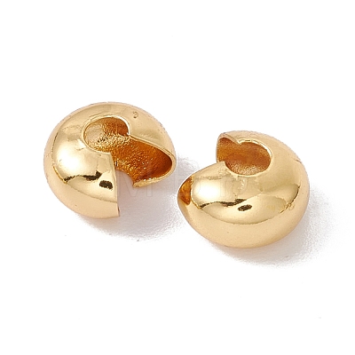 Brass Crimp Beads Covers KK-P219-05C-G02-1