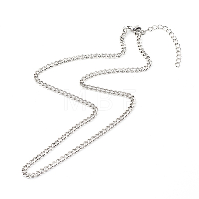 304 Stainless Steel Curb Chain Necklaces NJEW-JN03637-1