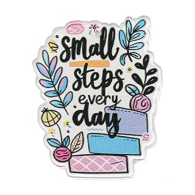 Motivational Quote Small Steps Everyday Printed Acrylic Pendants MACR-K362-01H-1