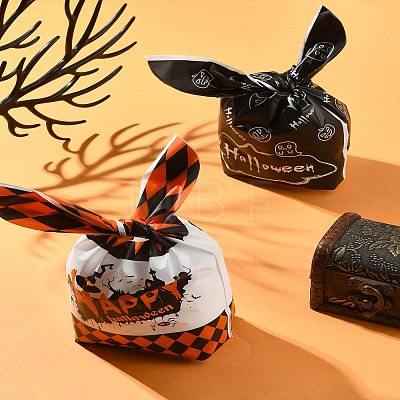 50Pcs 5 Styles Rabbit Shaped Halloween Candy Plastic Bags ABAG-FS0001-08A-1