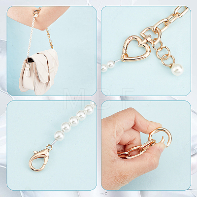 2Pcs 2 Colors ABS Imitation Pearl Bag Chain FIND-WR0004-49-1