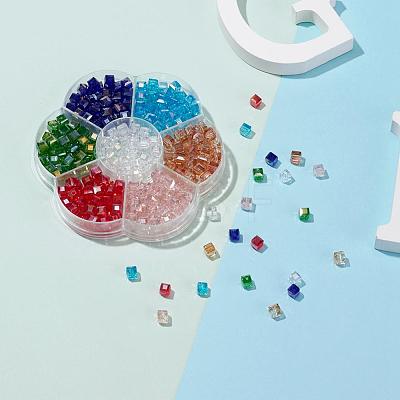 350Pcs 7 Colors Electroplate Glass Beads EGLA-YW0001-10-1