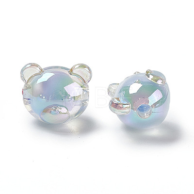 UV Plating Rainbow Iridescent Acrylic Beads X1-OACR-H015-11-1