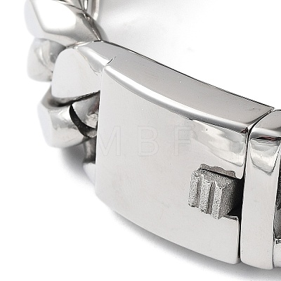 304 Stainless Steel Cuban Link Chains Bracelets for Men & Women BJEW-D031-21C-P-1