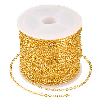 Brass Coated Iron Flat Cable Chains CH-TAC0007-02G-1