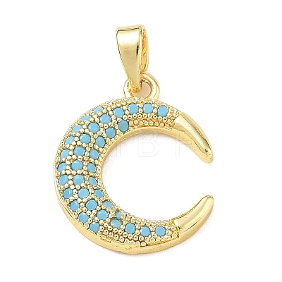 Brass Rhinestone Pendants RB-CBACCCF-01G-1