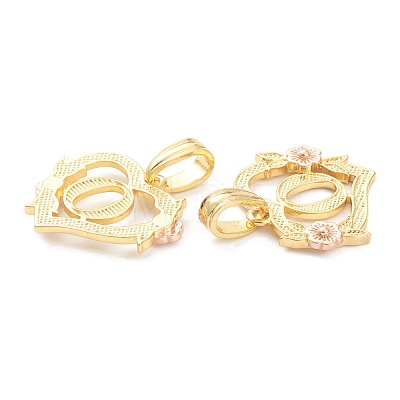 Real 18K Gold Plated Brass  Pendants KK-J042-43G-O-1