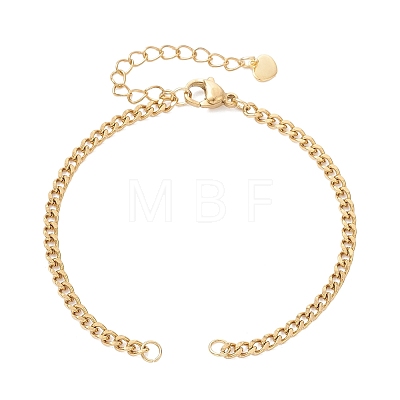 3MM 304 Stainless Steel Curb Chain Bracelet Making AJEW-JB01464-02-1