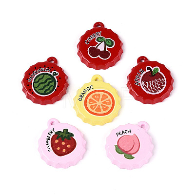Printed Opaque Acrylic Pendants MACR-N018-12-1