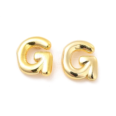 Brass Hollow Out Initial Letter Stud Earrings for Women EJEW-A044-01G-G-1