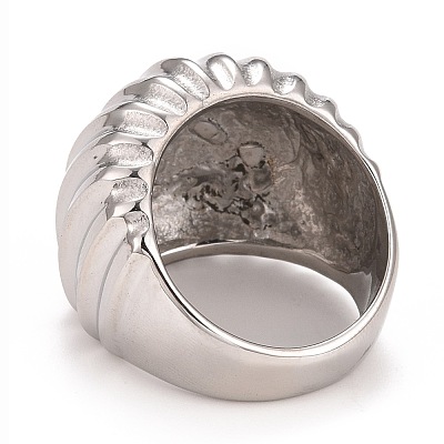 304 Stainless Steel Textured Chunky Ring for Men Women RJEW-B040-17P-1