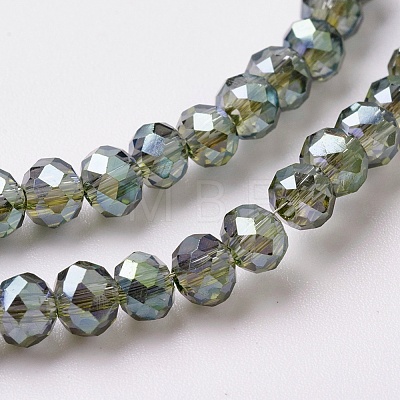 Electroplate Glass Beads Strands EGLA-F124-FR-B03-1