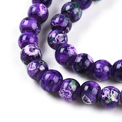 Baking Paint Glass Beads Strands DGLA-N003-4mm-A07-1