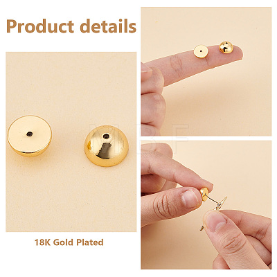   8Pcs Brass Ear Nuts KK-PH0006-49-1