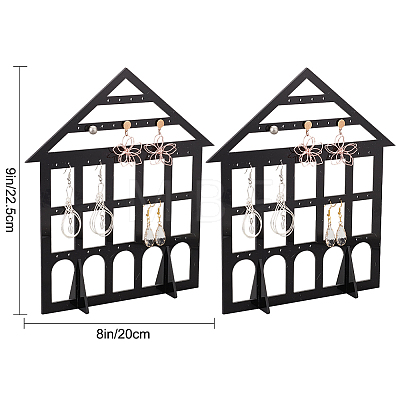 Detachable Lovely House Acrylic Earring Display Stands EDIS-WH0029-48A-1